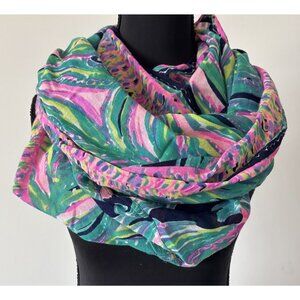 LILLY PULITZER Infinity Scarf 100% Cotton Lightweight Preppy Travel Tropical